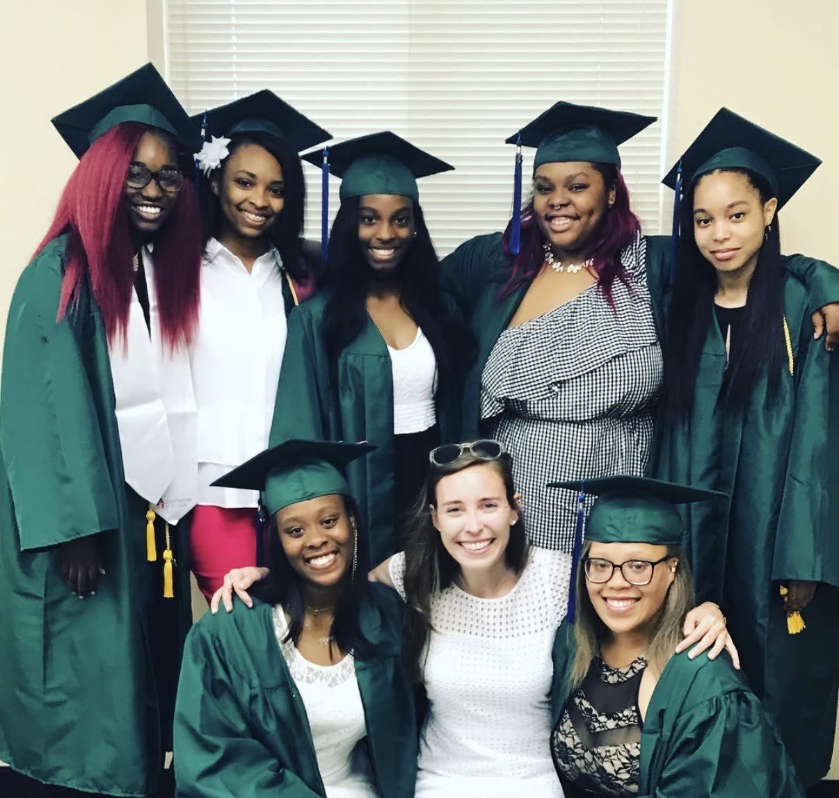 Caroline with graduating students