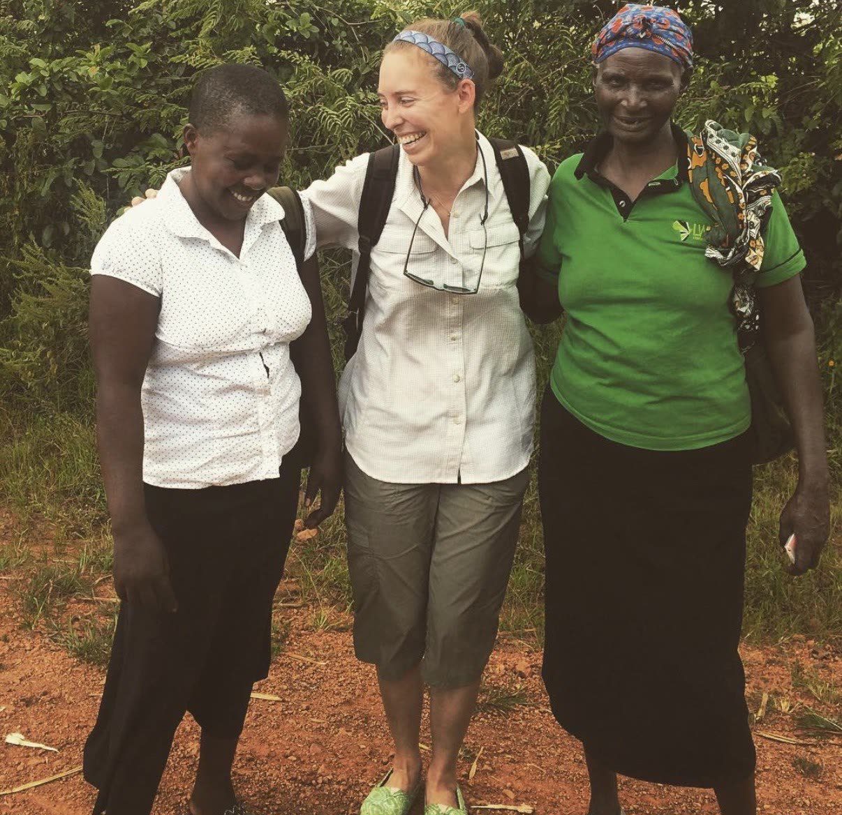 Caroline with colleagues during field research in Kenya